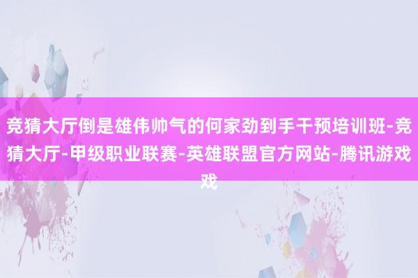 竞猜大厅倒是雄伟帅气的何家劲到手干预培训班-竞猜大厅-甲级职业联赛-英雄联盟官方网站-腾讯游戏